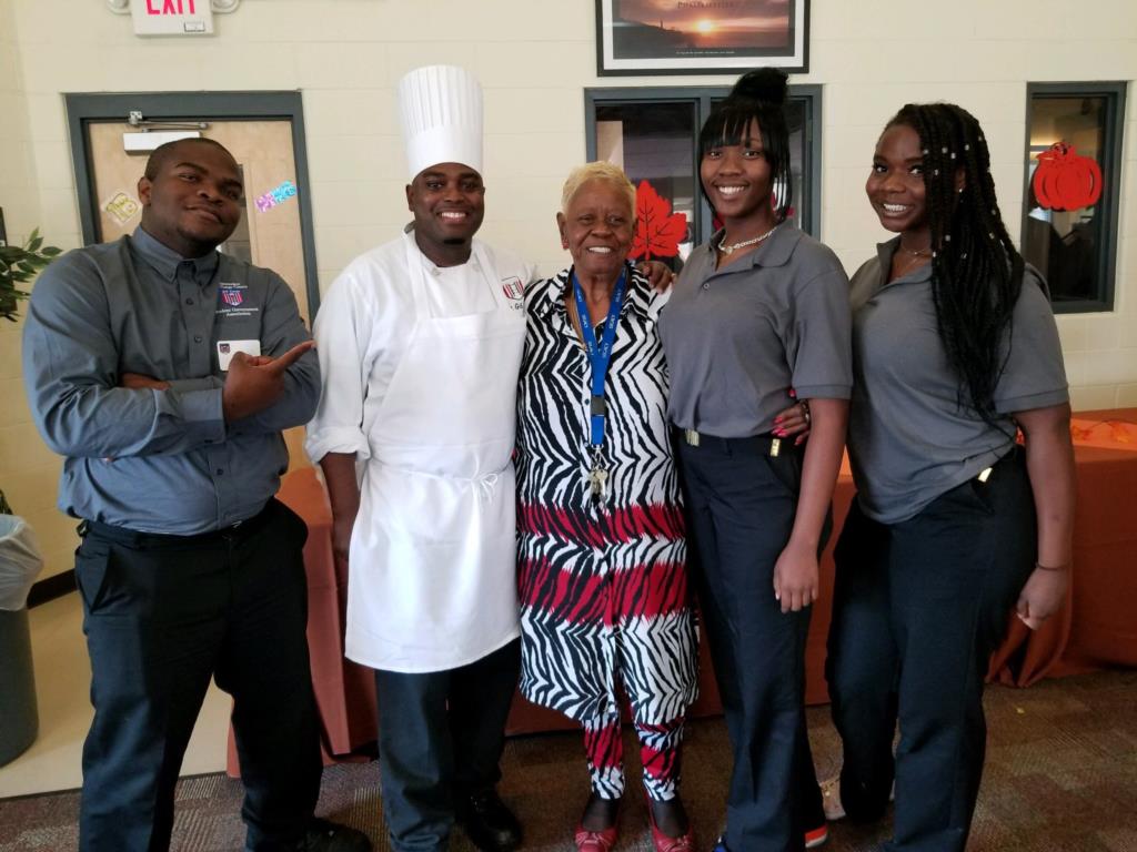 Ms. Ford and Chef Gil with Job Corps students