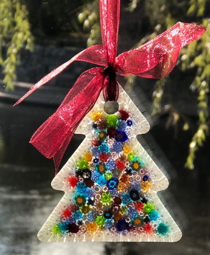 Gage Exclusive - Murano Arte Glass  Milli Fiori Heirloom Quality Christmas Tree Ornament